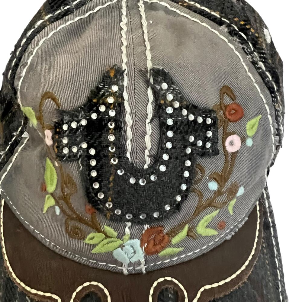 Vintage Y2K True Religion Distressed Horseshoe Adjustable Trucker Hat Cap Unisex - Picture 13 of 13